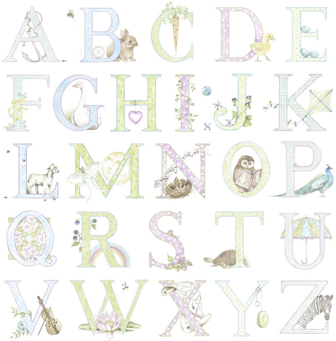 Seabrook Designs Alphabet Light Pastel Wallpaper DA62009