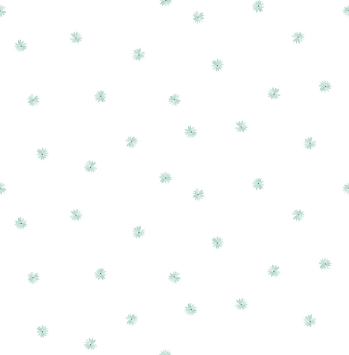 Seabrook Designs Little Daisy Teal Wallpaper Sample DA62804