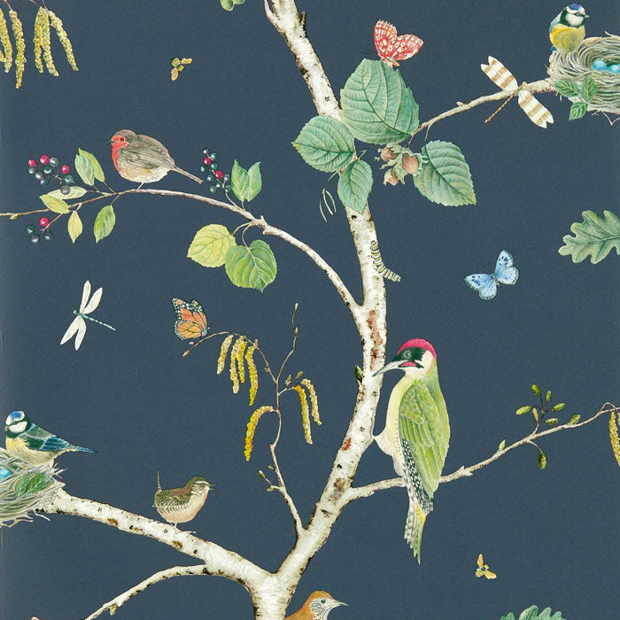 Sanderson Woodland Chorus Charcoal Wallpaper DABW217231