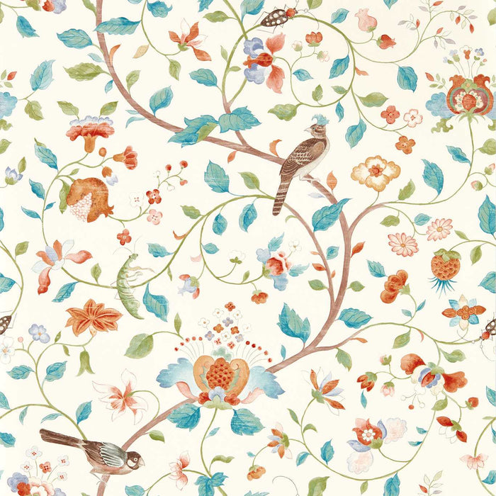 Sanderson Aril’s Garden Teal/Russet Wallpaper DABW217235