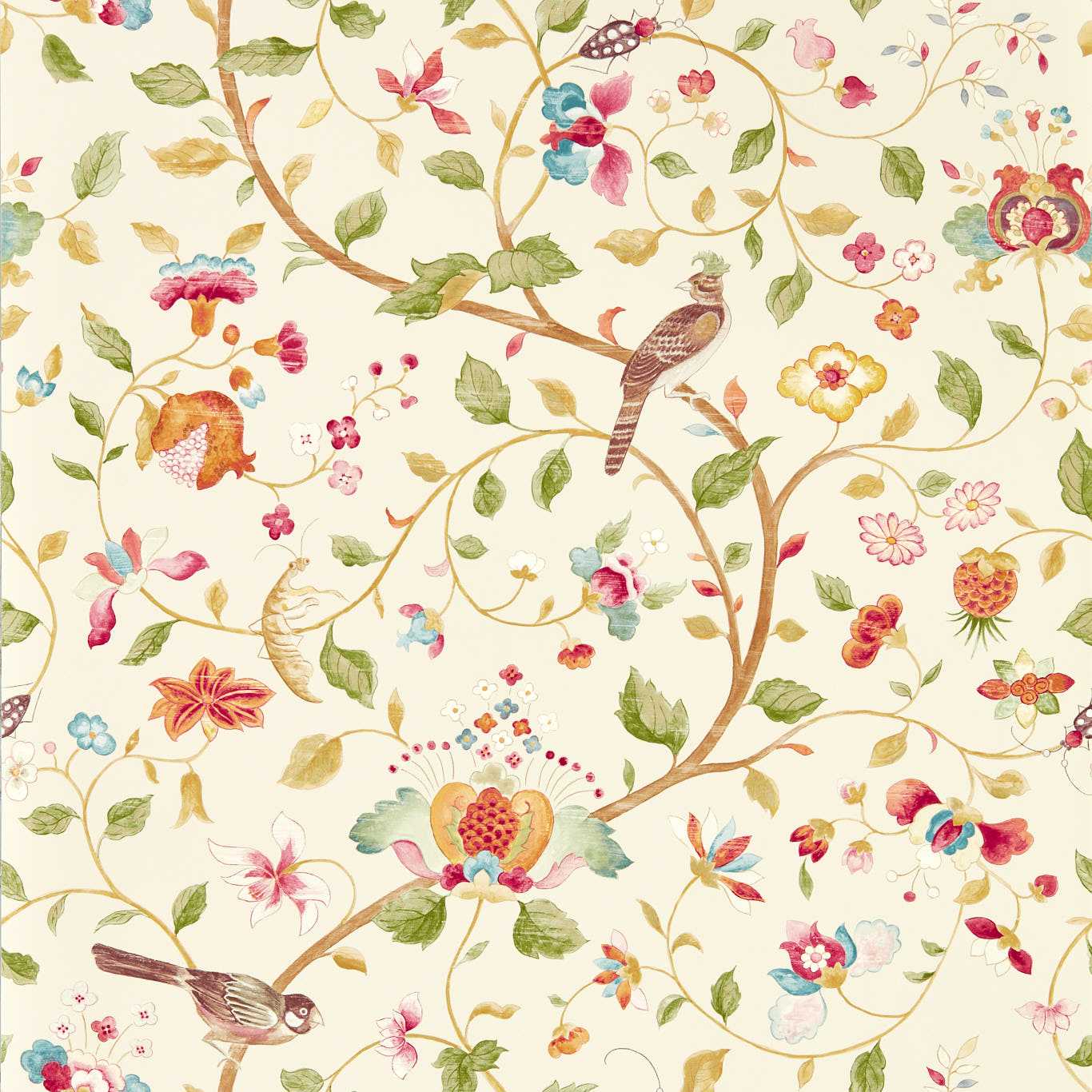 Sanderson Aril’s Garden Olive/Mulberry Wallpaper DABW217238