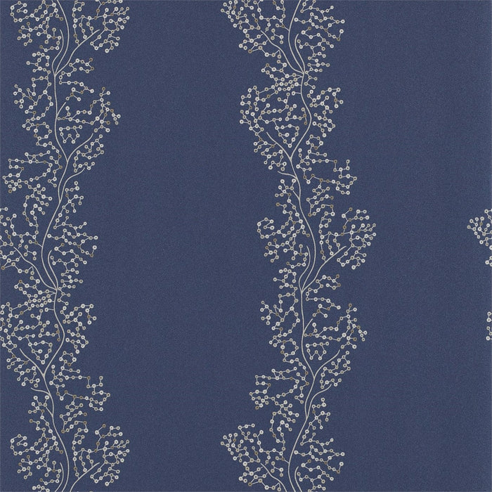 Sanderson Sparkle Coral Silver/Indigo 213039 Wallpaper Sample DAEG213039