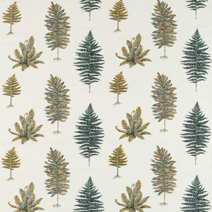 Sanderson Fernery Embroidery Forest Green Fabric Sample DARF237320