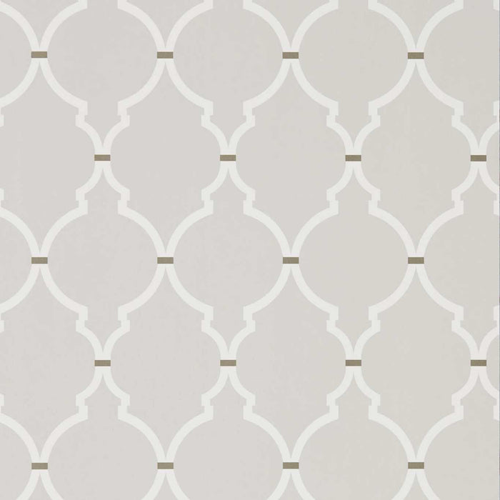 Sanderson Empire Trellis Silver/Calico 216335 Wallpaper Sample DART216335