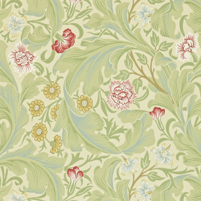 Morris & Co Leicester Green/Coral 212543 Wallpaper Sample DARW212543