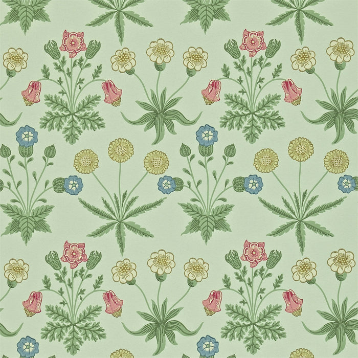 Morris & Co Daisy Pale Green/Rose 212559 Wallpaper Sample DARW212559