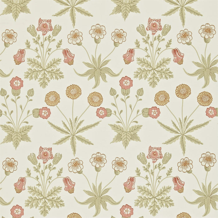 Morris & Co Daisy Coral/Manilla 212560 Wallpaper Sample DARW212560