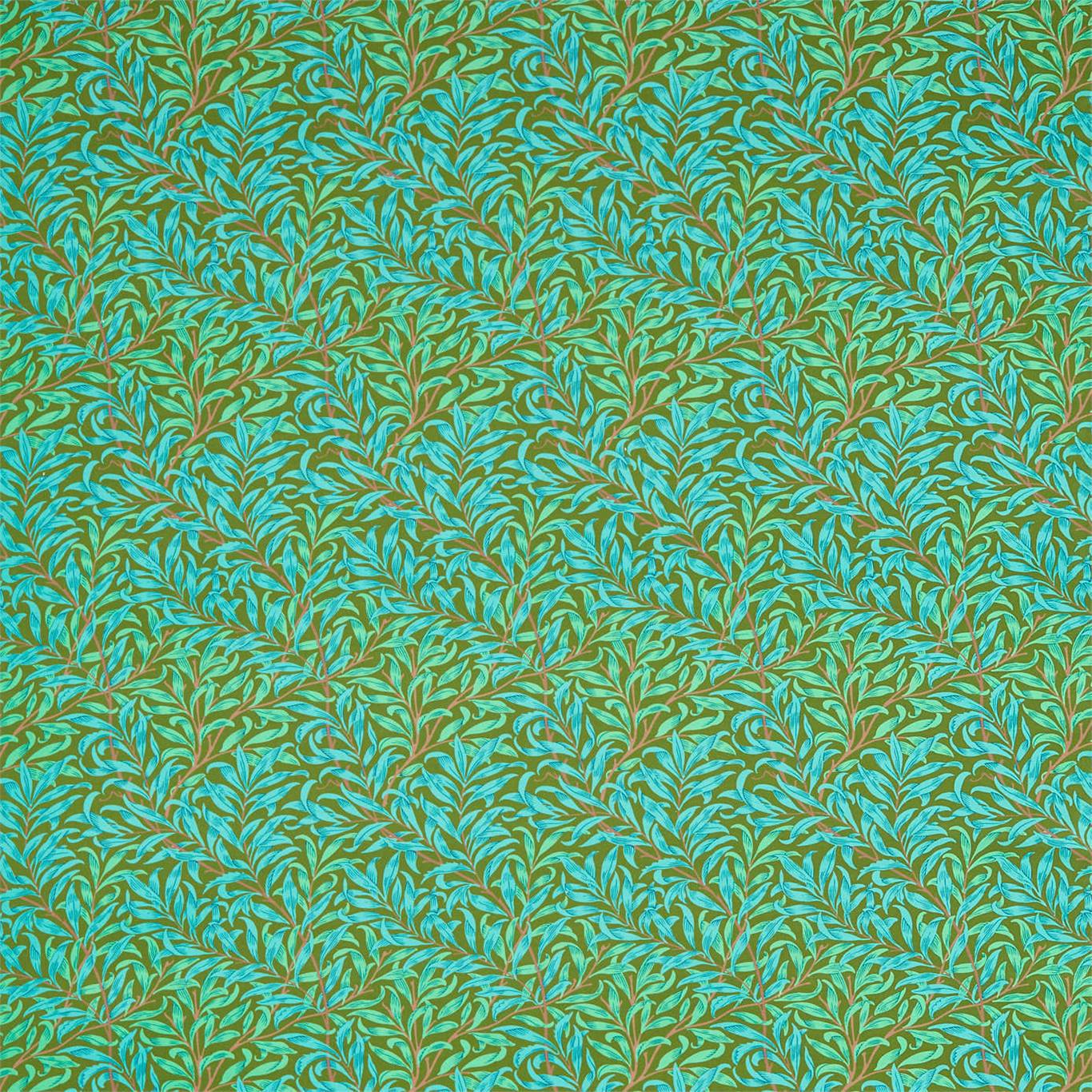 Morris & Co Willow Bough Olive/Turquoise 226841 Fabric Sample DBPF226841