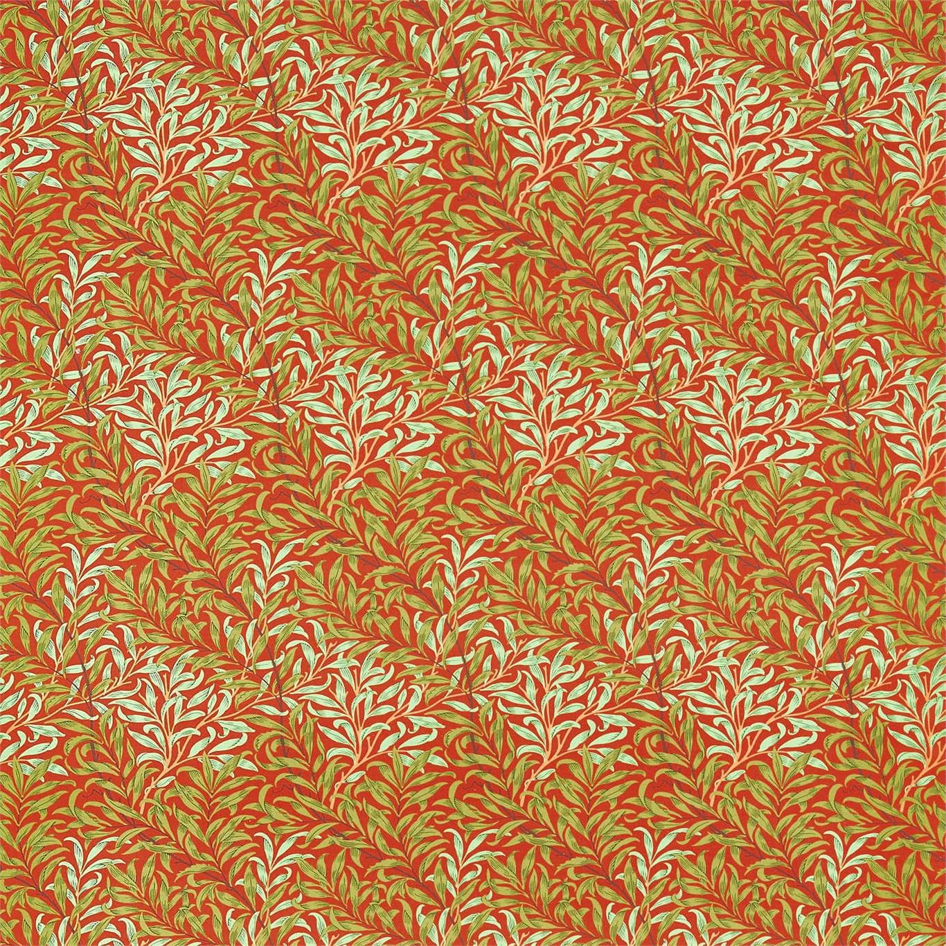 Morris & Co Willow Bough Tomato/Olive 226843 Fabric Sample DBPF226843