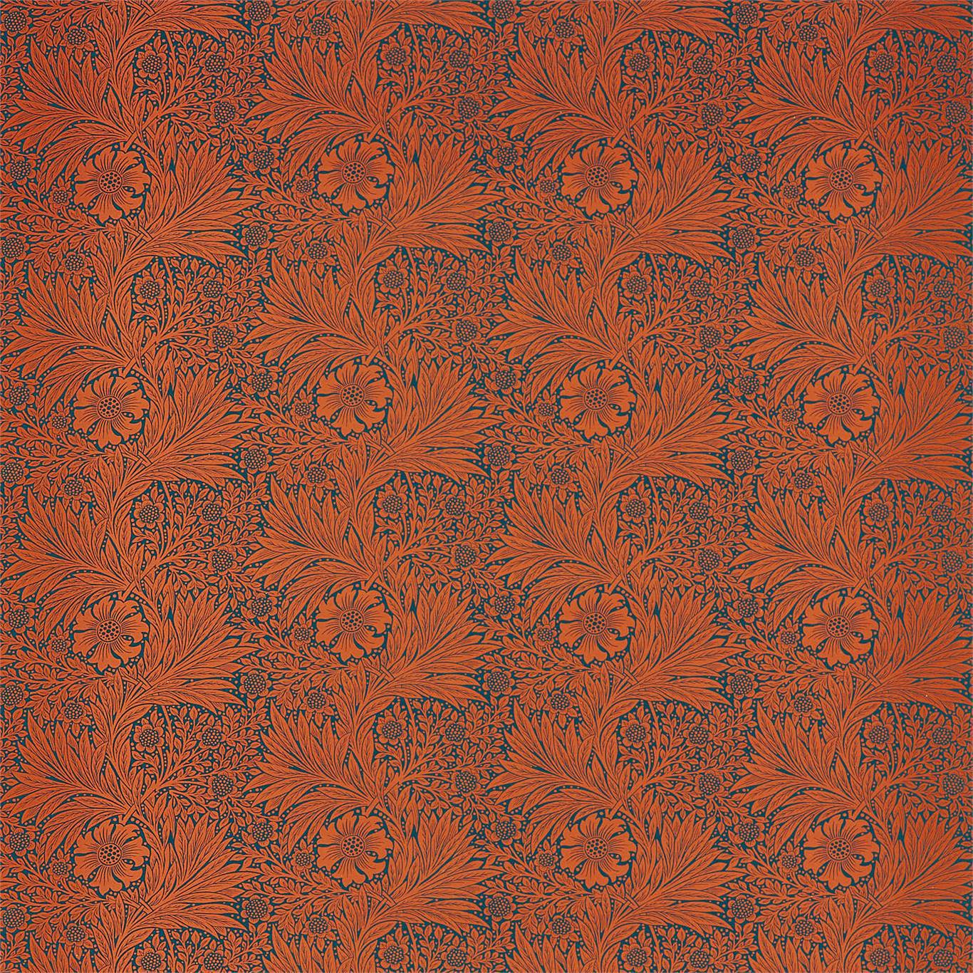 Morris & Co Marigold Navy/Burnt Orange 226845 Fabric Sample DBPF226845