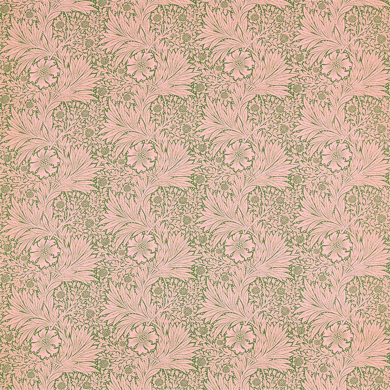 Morris & Co Marigold Olive/Pink 226847 Fabric Sample DBPF226847