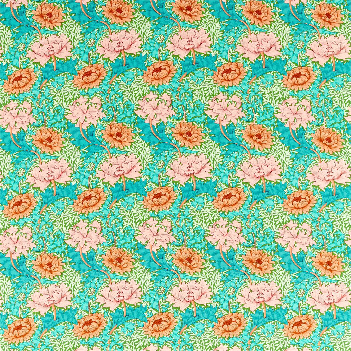 Morris & Co Chrysanthemum Summer 226855 Fabric Sample DBPF226855