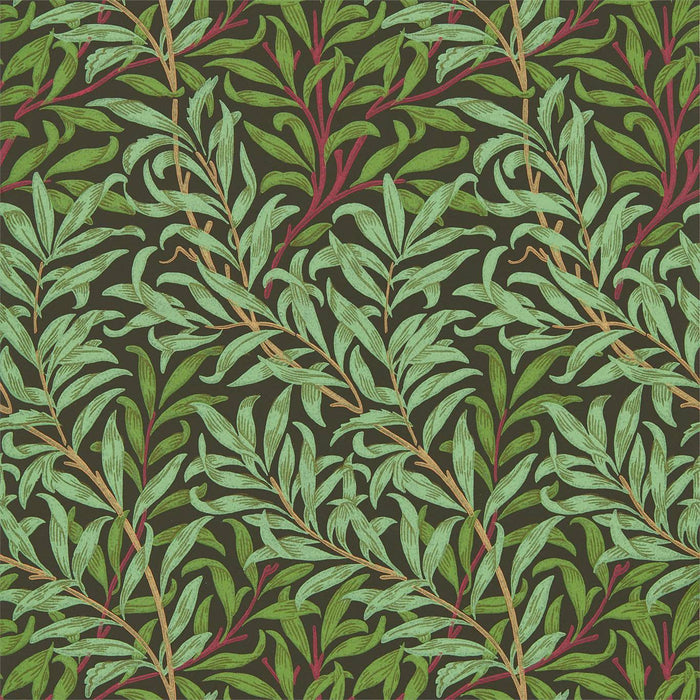 Morris & Co Willow Bough Bitter Chocolate 216950 Wallpaper Sample DBPW216950