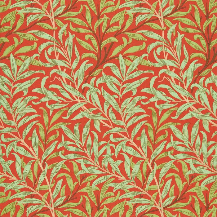 Morris & Co Willow Bough Tomato/Olive 216951 Wallpaper Sample DBPW216951