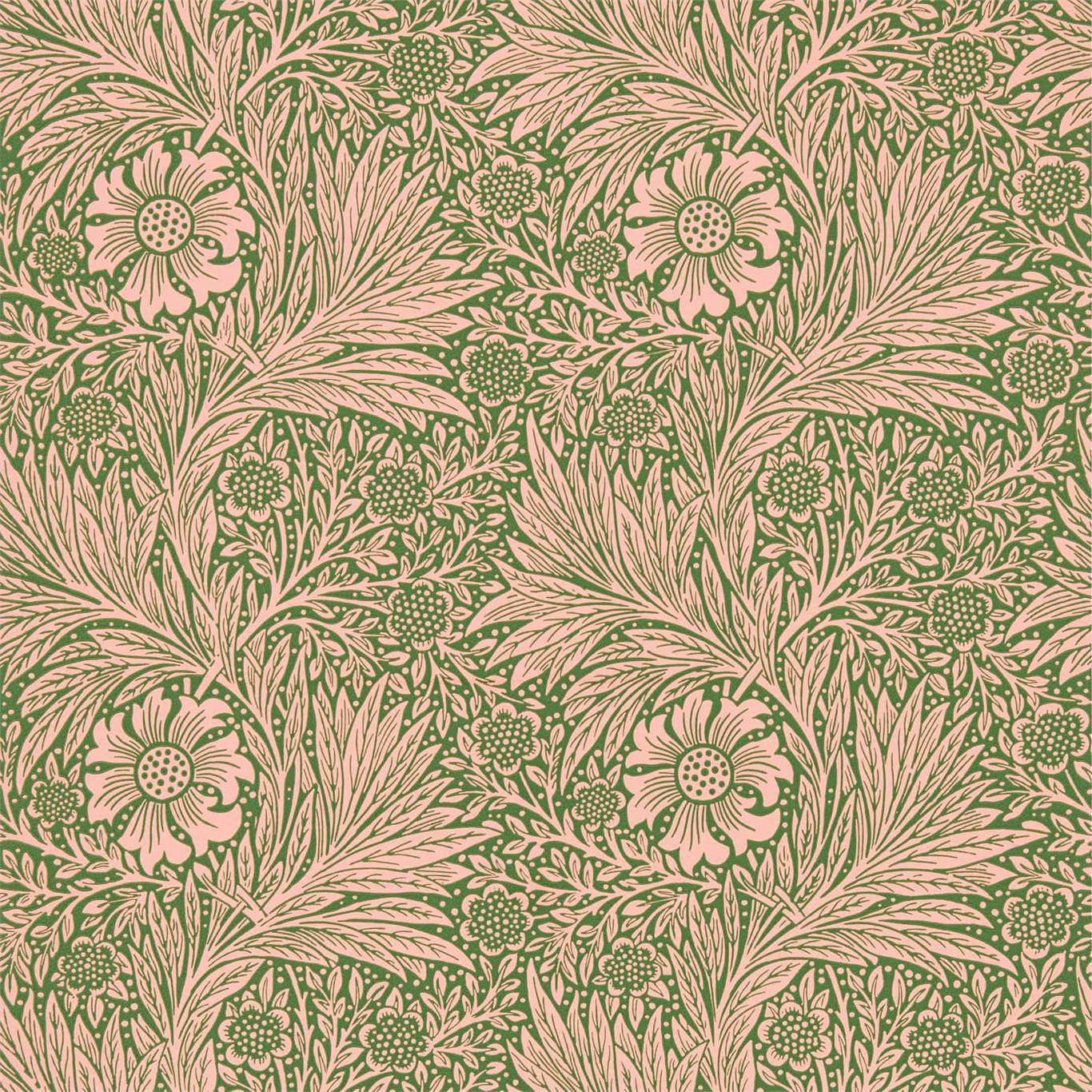 Morris & Co Marigold Pink/Olive 216953 Wallpaper Sample DBPW216953