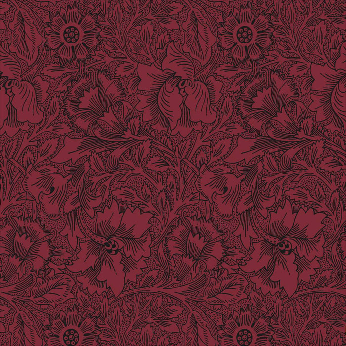 Morris & Co Poppy Claret 216956 Wallpaper Sample DBPW216956