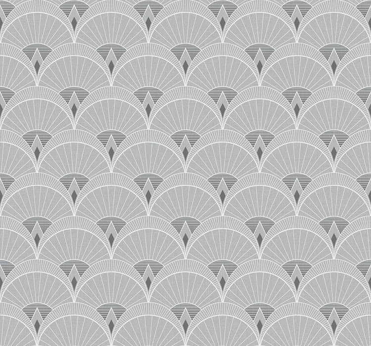 Seabrook Designs Chrysler Arches Argos Grey Wallpaper Sample DC60305