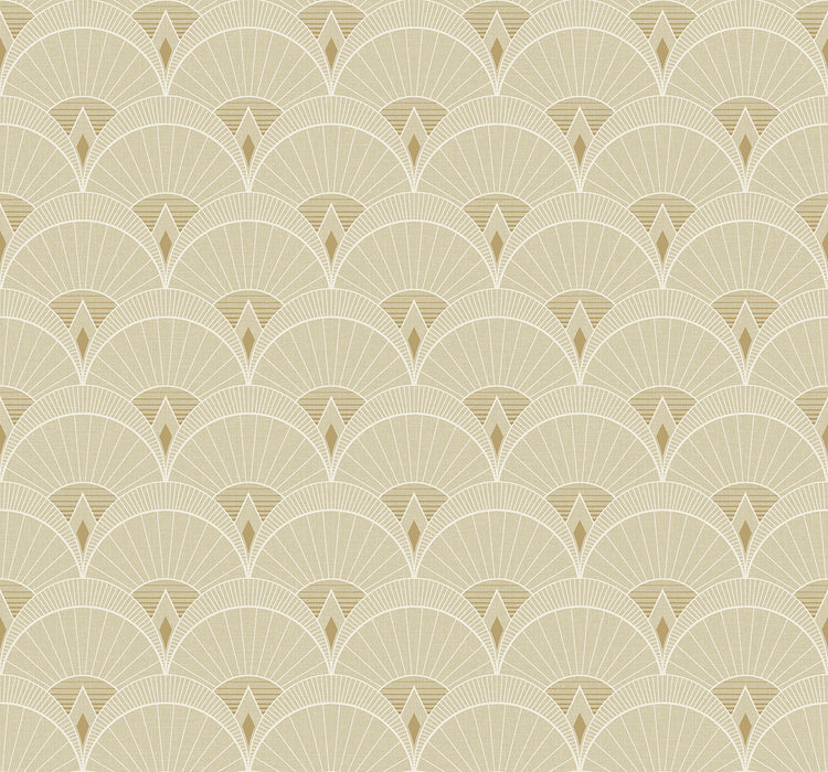 Seabrook Designs Chrysler Arches Soft Beige Wallpaper DC60306