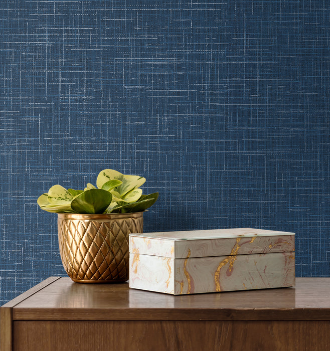 Seabrook Designs Glitter Faux Finish Cobalt Wallpaper Sample DC60702