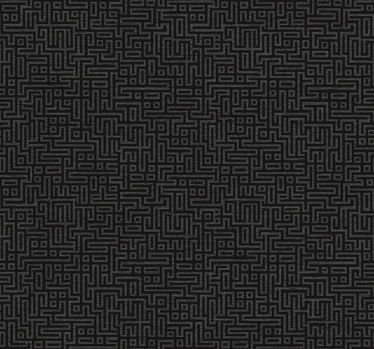 Seabrook Designs Rockefellar Maze Onyx Wallpaper DC60910