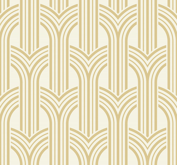 Seabrook Designs Broadway Arches Golden Nugget Wallpaper Sample DC61303