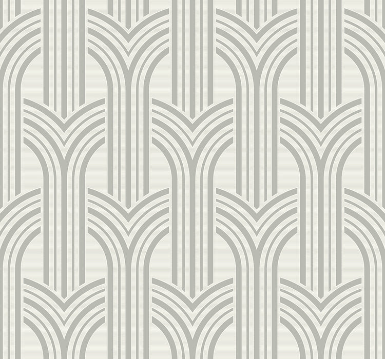 Seabrook Designs Broadway Arches Chrome Wallpaper Sample DC61307