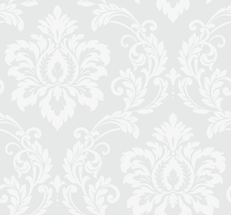 Seabrook Designs Deco Damask Frosty Wallpaper Sample DC61600