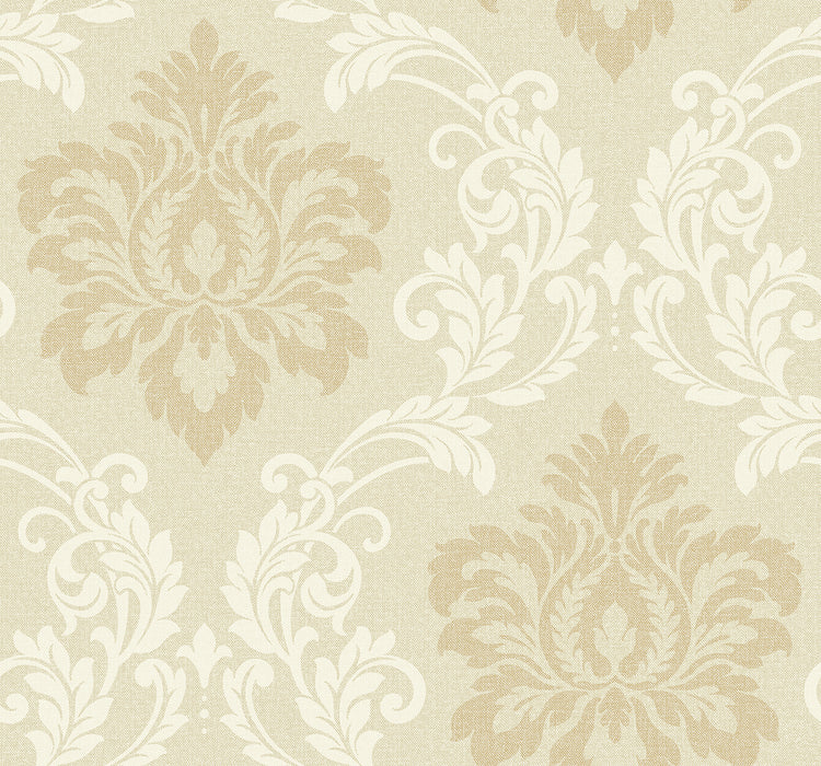 Seabrook Designs Deco Damask Linen Wallpaper Sample DC61605