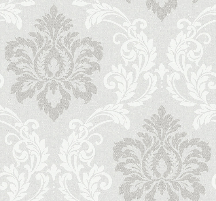 Seabrook Designs Deco Damask Cool Mist Wallpaper Sample DC61608