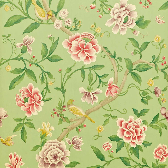 Sanderson Porcelain Garden Rose/ Fennel PO101 Wallpaper Sample DCAVPO101