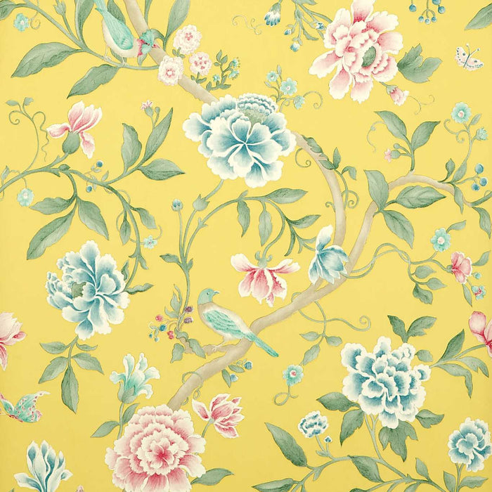 Sanderson Porcelain Garden Rose/ Linden PO102 Wallpaper Sample DCAVPO102