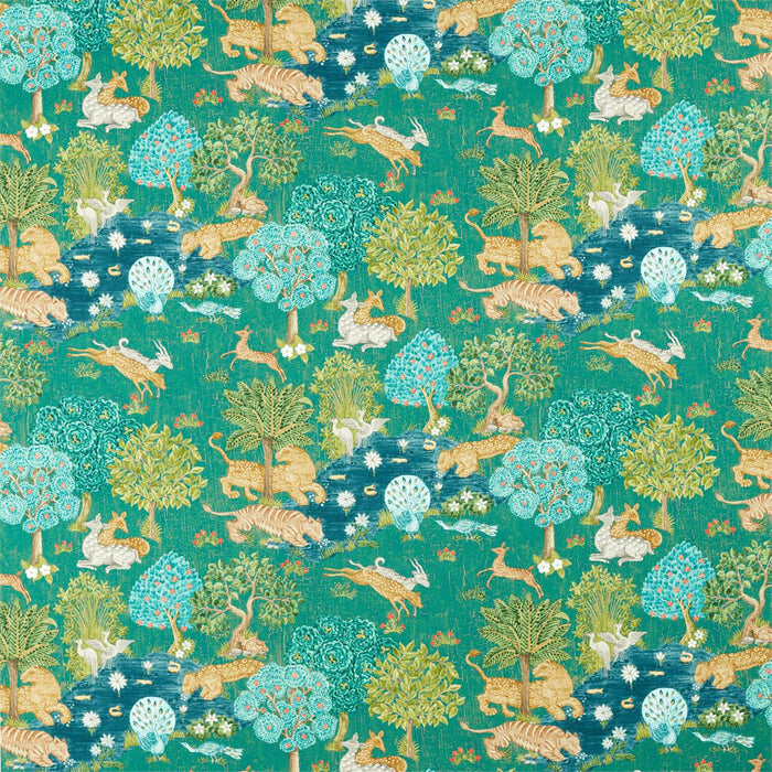 Sanderson Pamir Garden Teal 226651 Fabric Sample DCEF226651