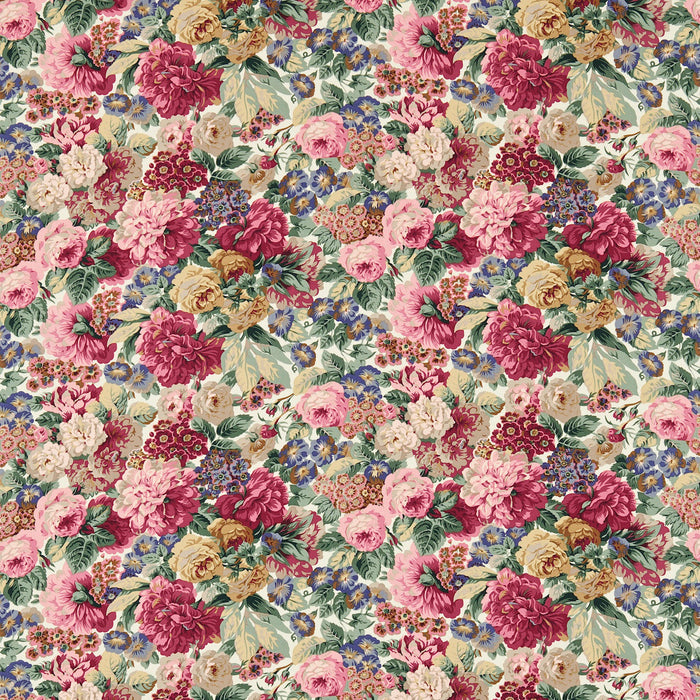 Sanderson Rose & Peony Red (Cotton) 1R201 Fabric Sample DCN11R201