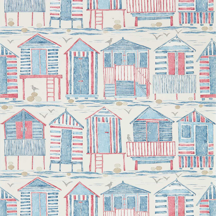 Sanderson Beach Huts Nautical 216559 Wallpaper Sample DCOA216559