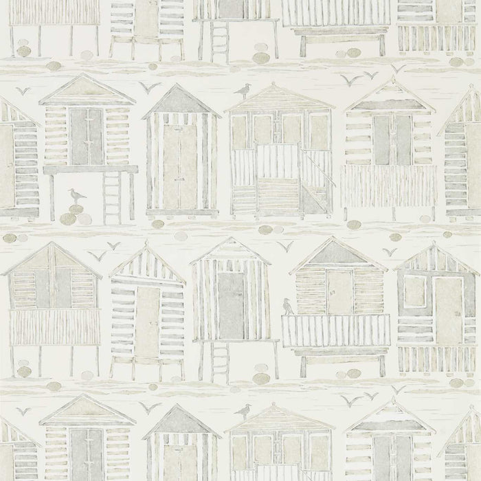 Sanderson Beach Huts Driftwood 216561 Wallpaper Sample DCOA216561