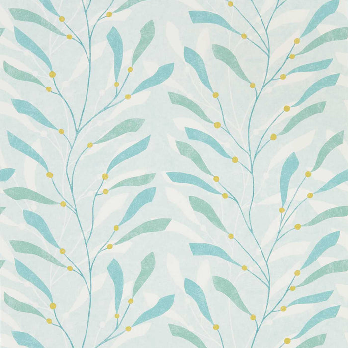 Sanderson Sea Kelp Aqua/Lichen 216566 Wallpaper Sample DCOA216566