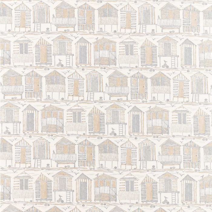 Sanderson Beach Huts Driftwood 226491 Fabric Sample DCOA226491