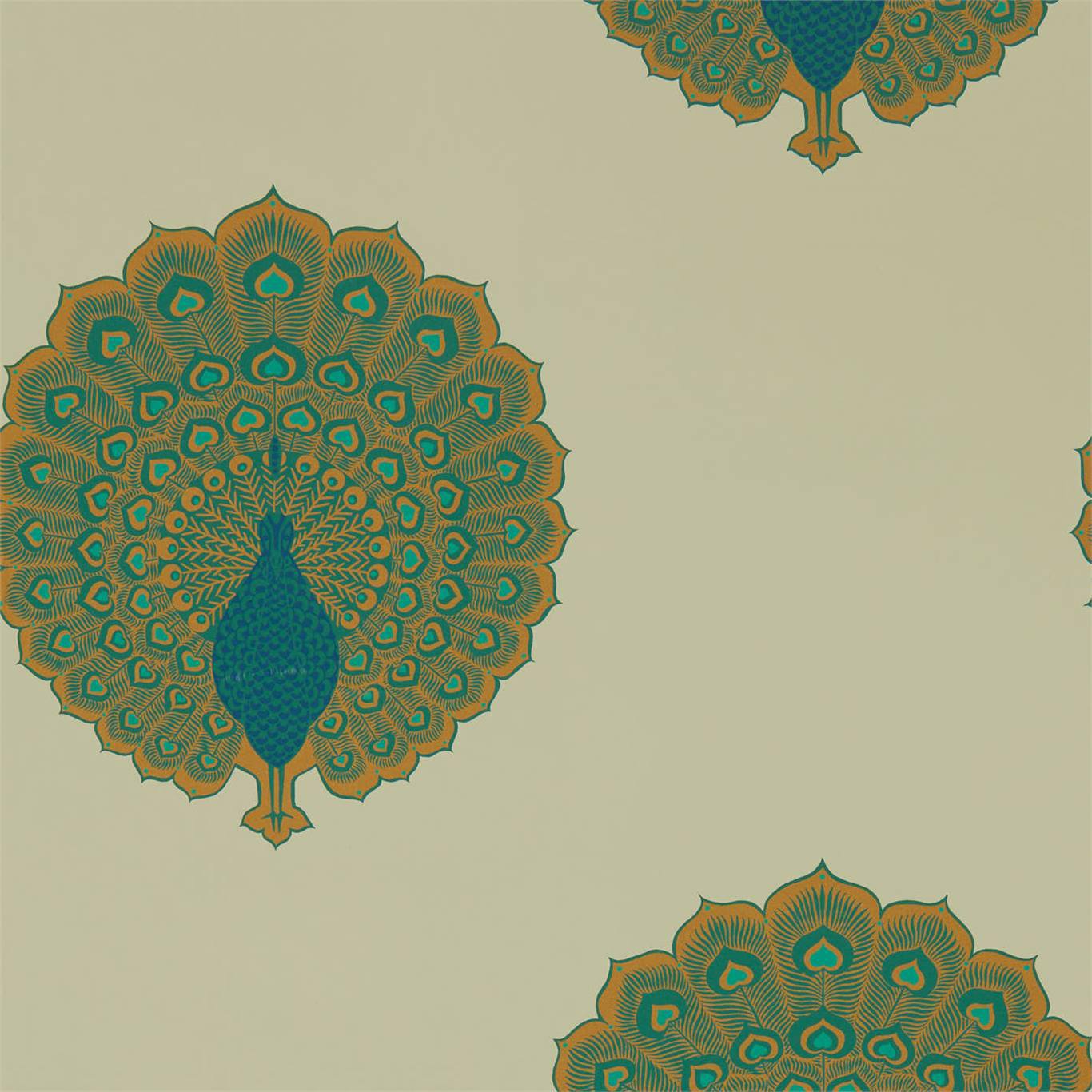 Sanderson Kalapi Peacock 216757 Wallpaper Sample DCPW216757