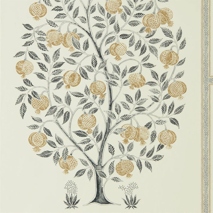 Sanderson Anaar Tree Charcoal/Gold 216791 Wallpaper Sample DCPW216791