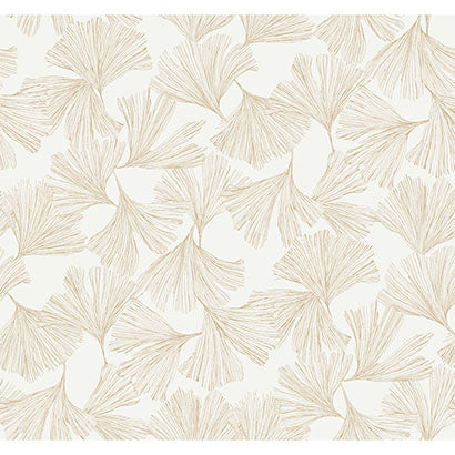 York Gingko Toss Gold Wallpaper DD3741