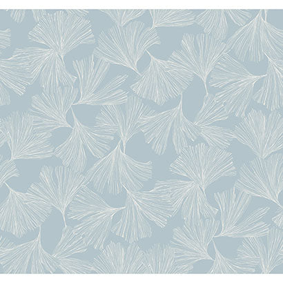 York Gingko Toss Blue Wallpaper DD3743