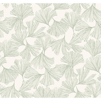 York Gingko Toss Green Wallpaper DD3745