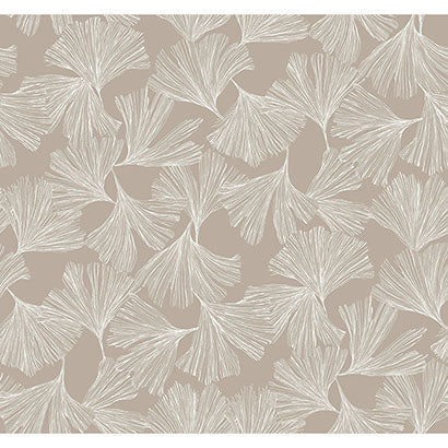 York Ginkgo Toss Silver Wallpaper DD3746