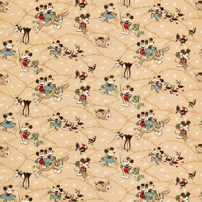 Sanderson Mickey At the Farm Butterscotch Fabric DDIF227146