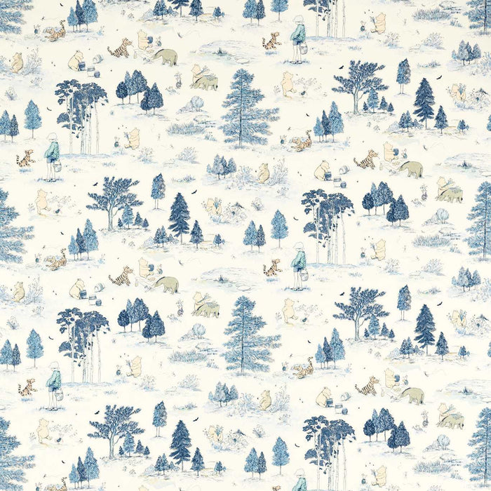 Sanderson Winnie the Pooh Bonbon Blue Fabric DDIF227159