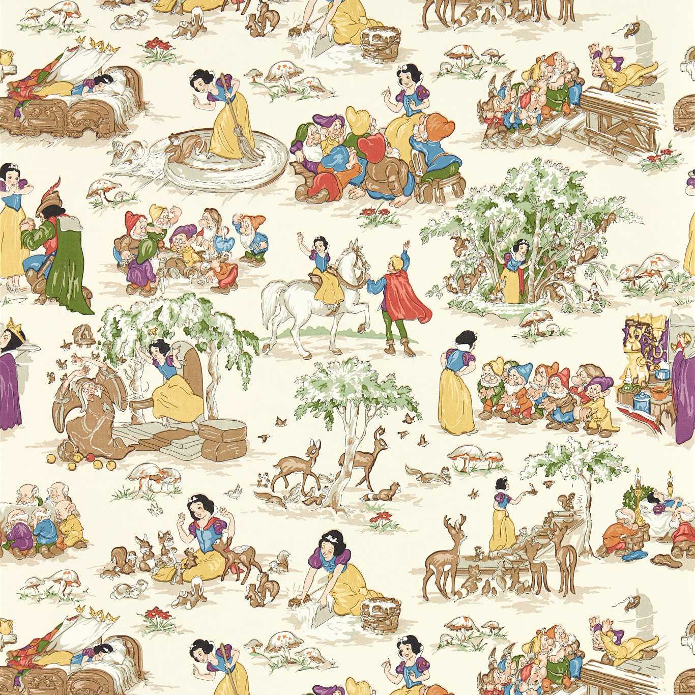 Sanderson Snow White Whipped Cream Wallpaper DDIW217275