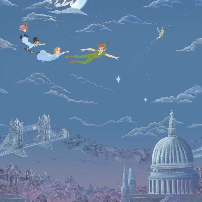 Sanderson Peter Pan Evening Blue Wallpaper Sample DDIW217293