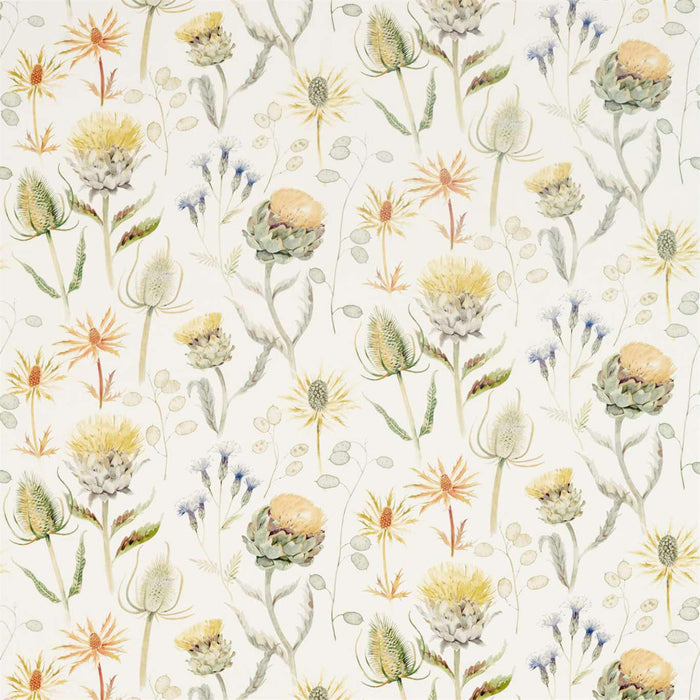 Sanderson Thistle Garden Ochre/Olive 226422 Fabric Sample DEBB226422