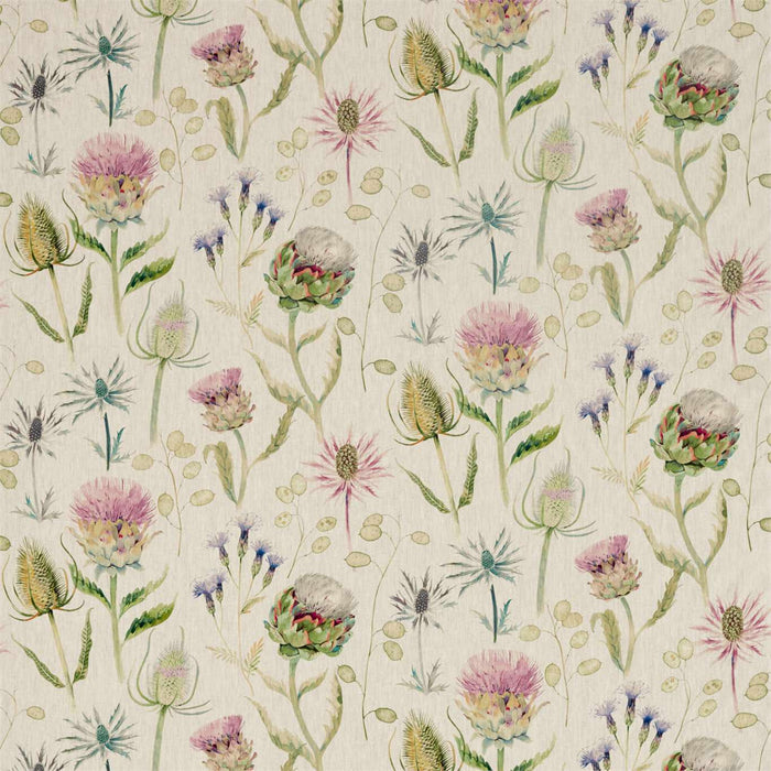 Sanderson Thistle Garden Linen Thistle/Fig 226423 Fabric Sample DEBB226423