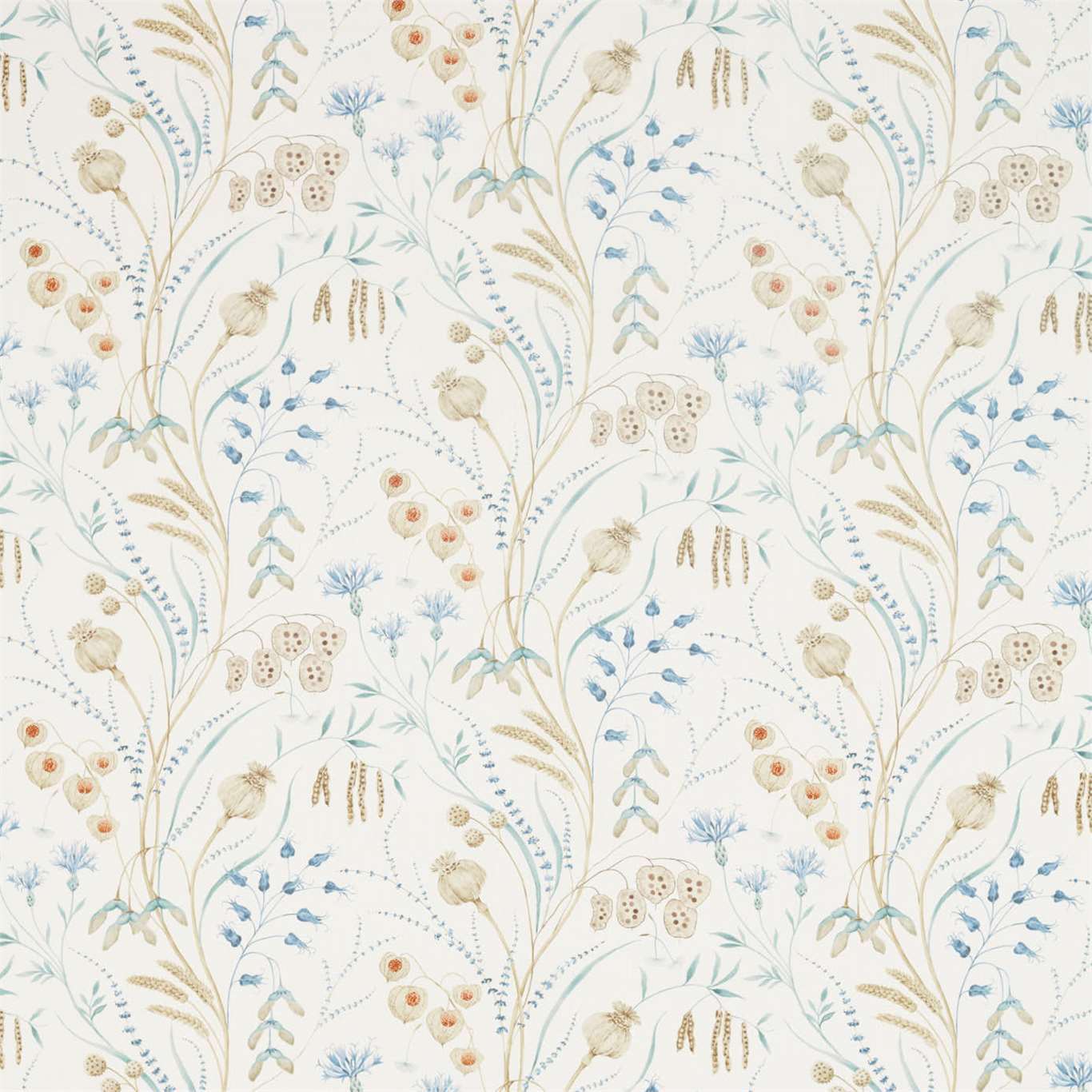 Sanderson Summer Harvest Cornflower/Wheat 226434 Fabric Sample DEBB226434